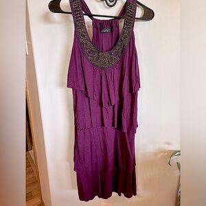 ❤️Women’s Apt 9 plum colored tiered dress size L